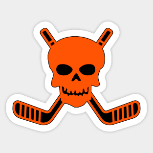 SKULL AND CROSSED HOCKEY STICKS Sticker